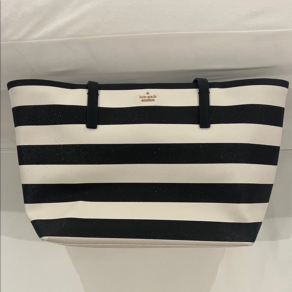 Kate Spade Black and White Striped Tote
